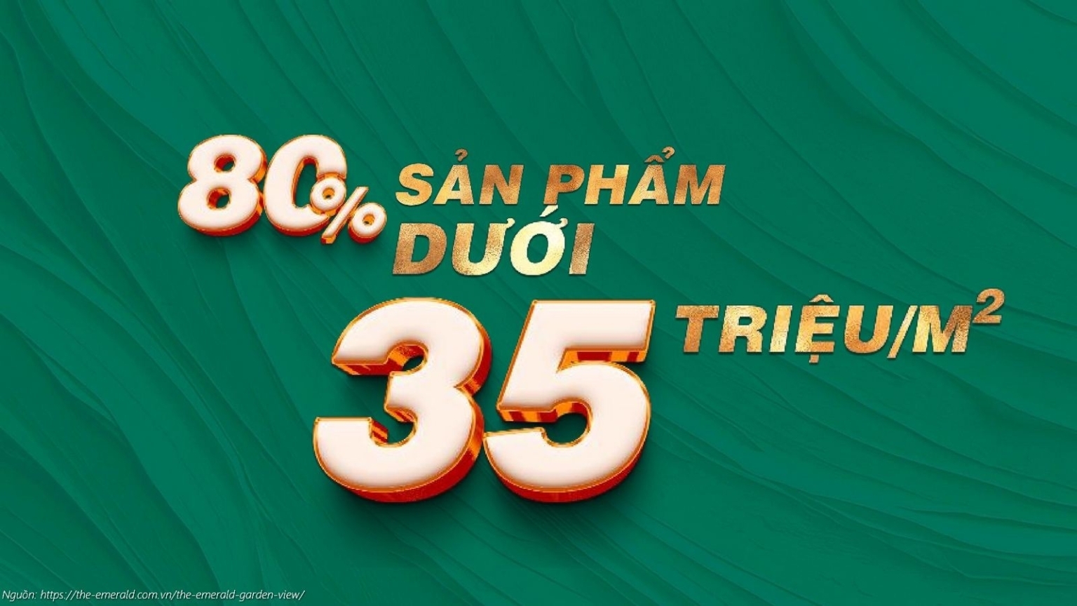 Giá bán căn hộ chung cư The Emerald Garden View - 80% sản phẩm dưới 35 triệu/m²