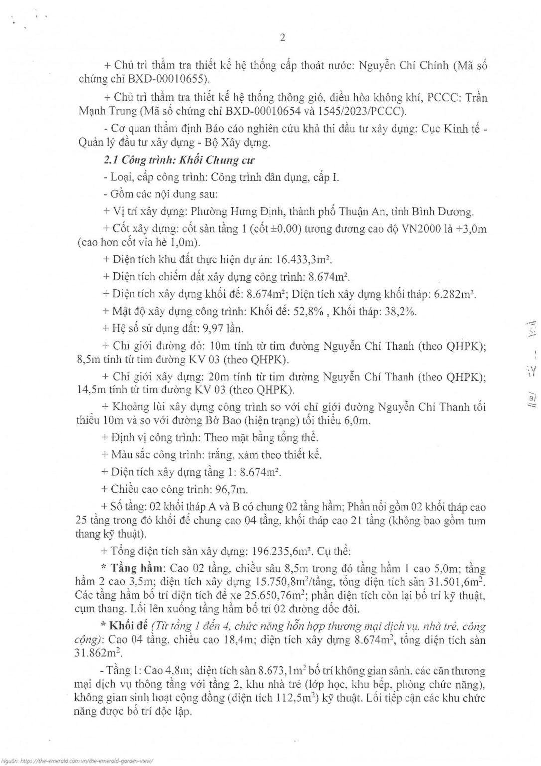Giấy Phép Xây Dựng Dự án The Emerald Garden View