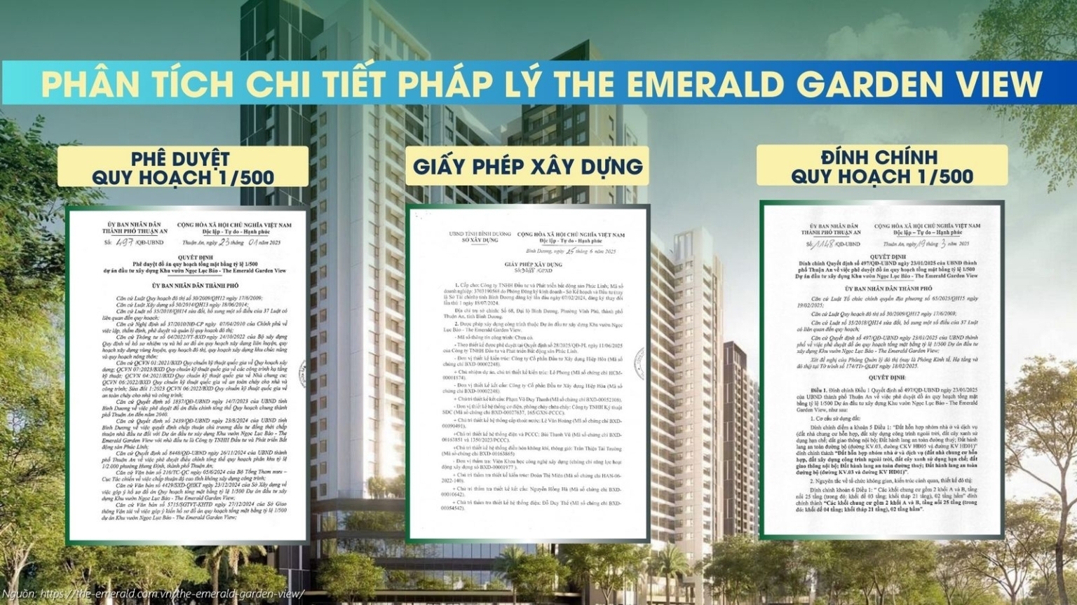Pháp lý dự án The Emerald Garden View