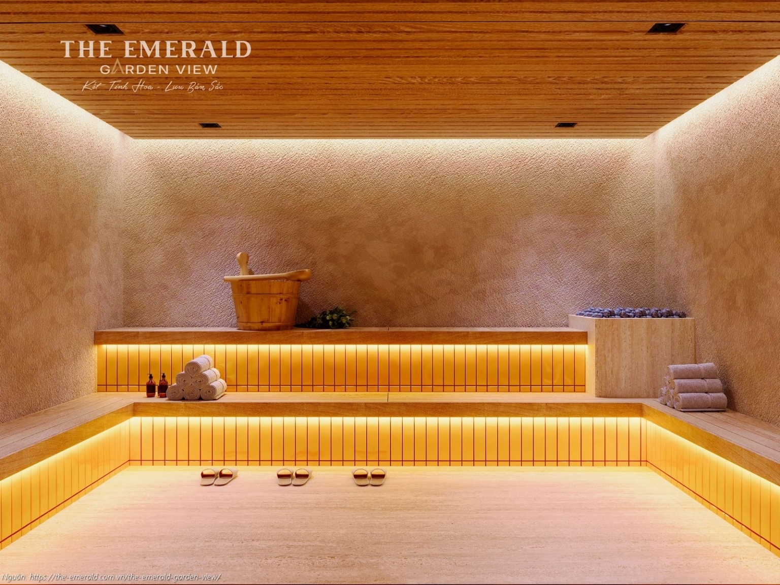 Phối cảnh tiện ích phòng Sauna Nữ (xông hơi nữ) tầng 1 The Emerald Garden View