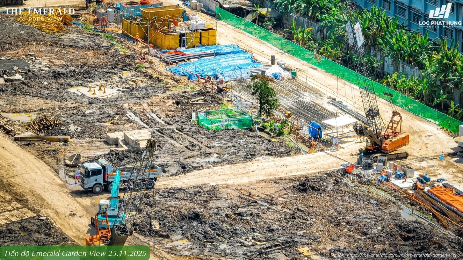 Tiến độ xây dựng dự án The Emerald Garden View tháng 11/2025