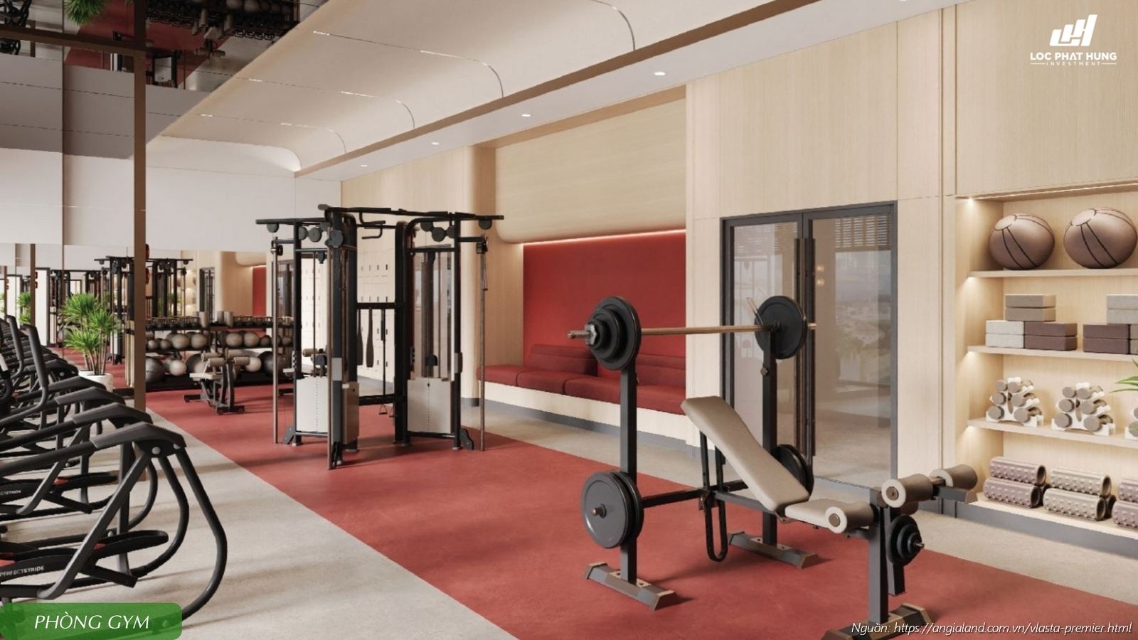 Phòng gym hiện đại dự án căn hộ chung cư Vlasta Premier Quận 7