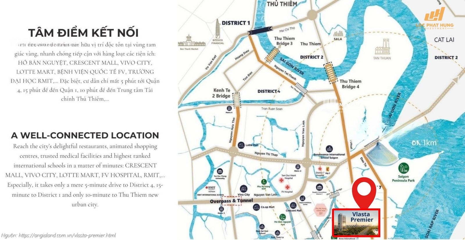 Vị trí dự án căn hộ chung cư Vlasta Premier Quận 7