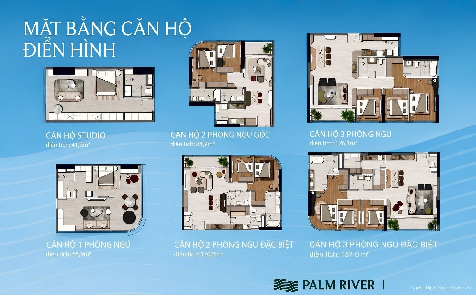 Mặt Bằng Tầng điển Hình Dự án Palm River