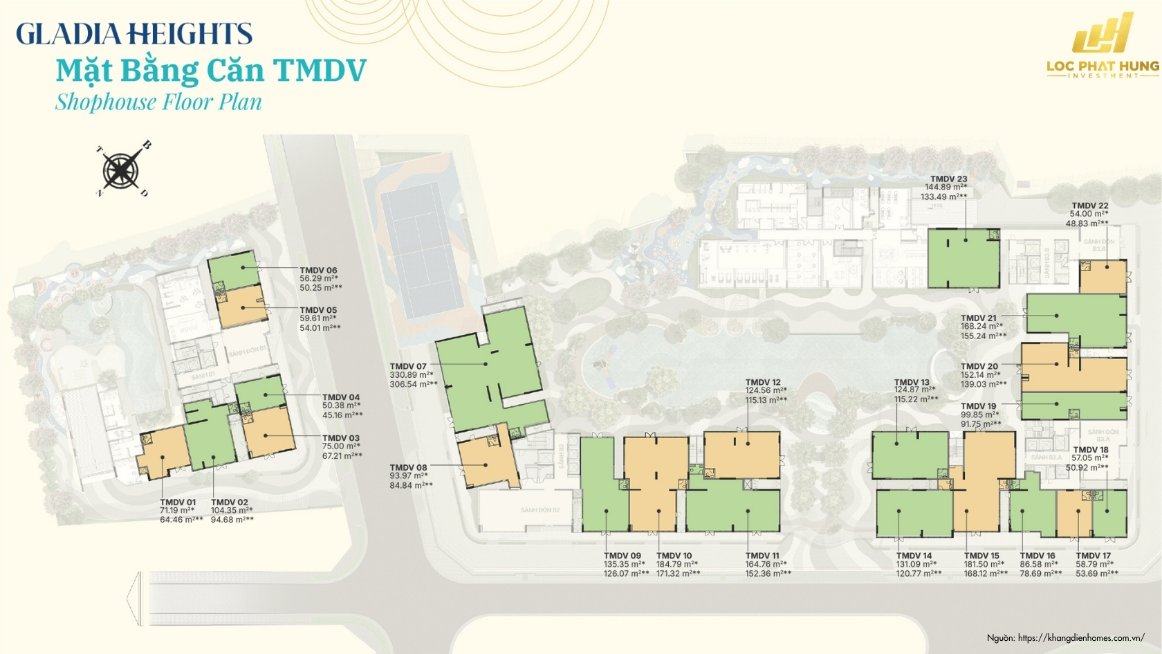 Mặt Bằng Thương Mại Dịch Vụ Căn Hộ Chung Cư Gladia Heights Phường Bình Trưng