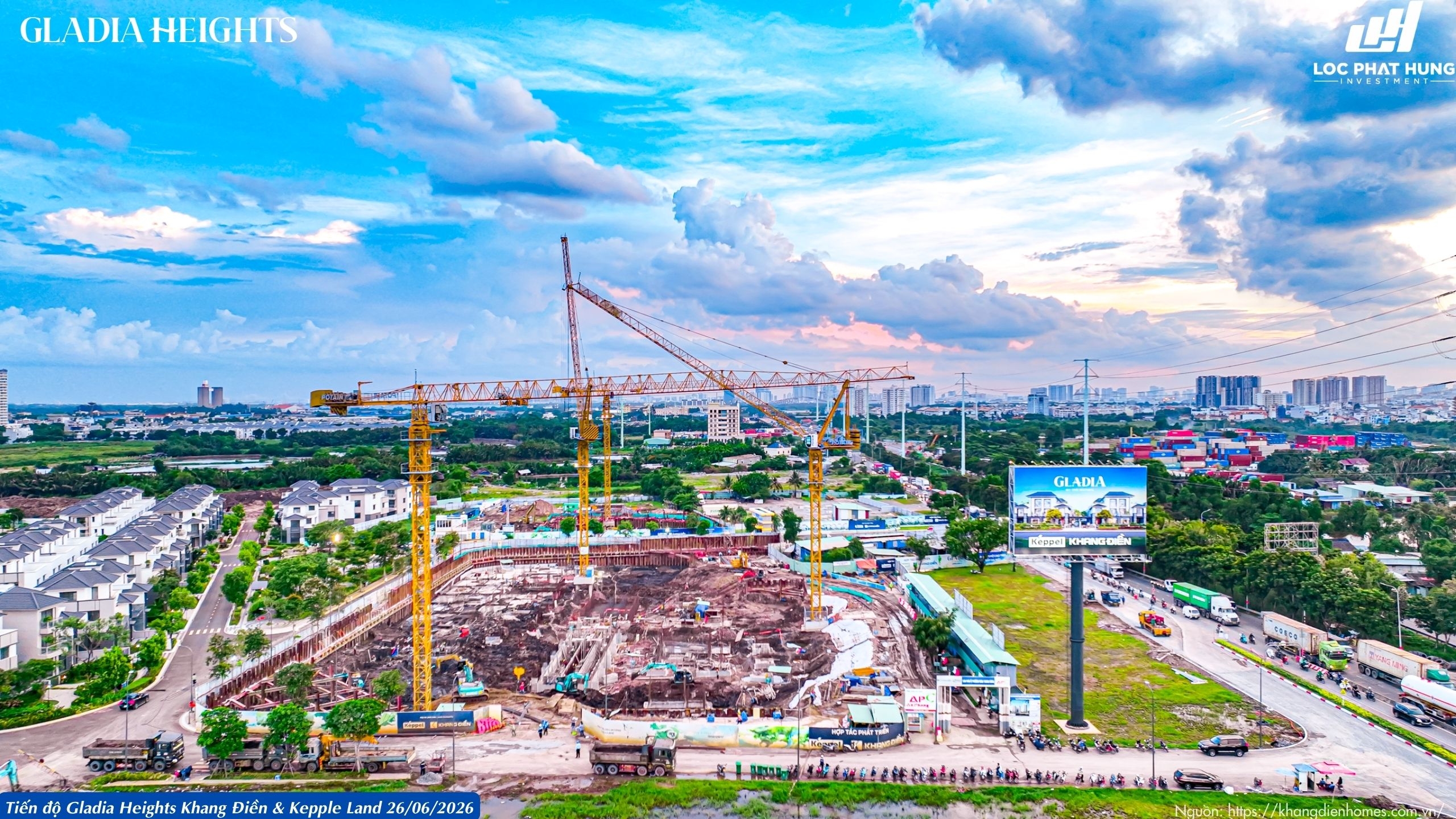 Tiến độ Xây Dựng Tháng 26/06/2026 Dự án Gladia Heights