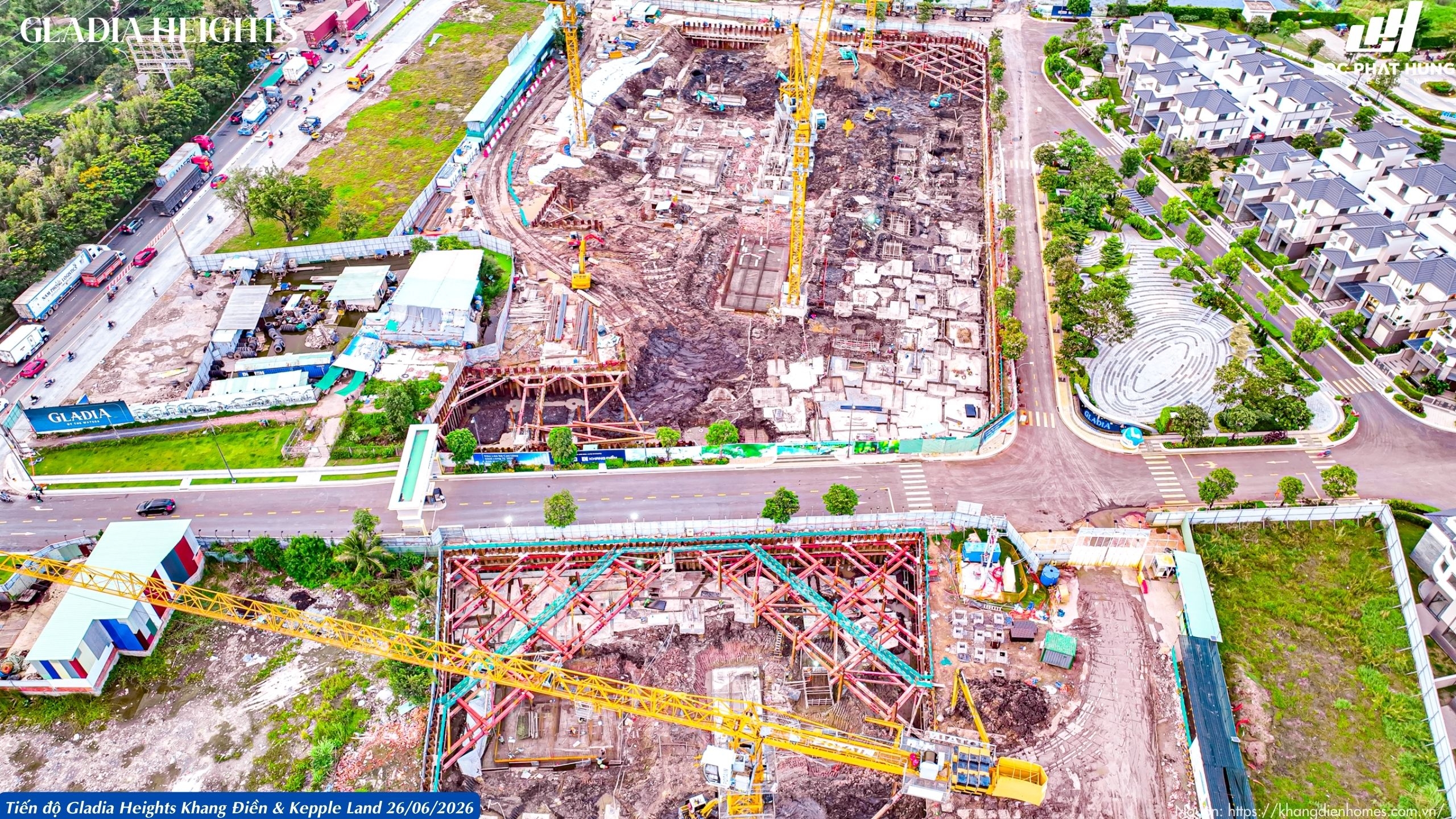 Tiến độ Xây Dựng Tháng 26/06/2026 Dự án Gladia Heights
