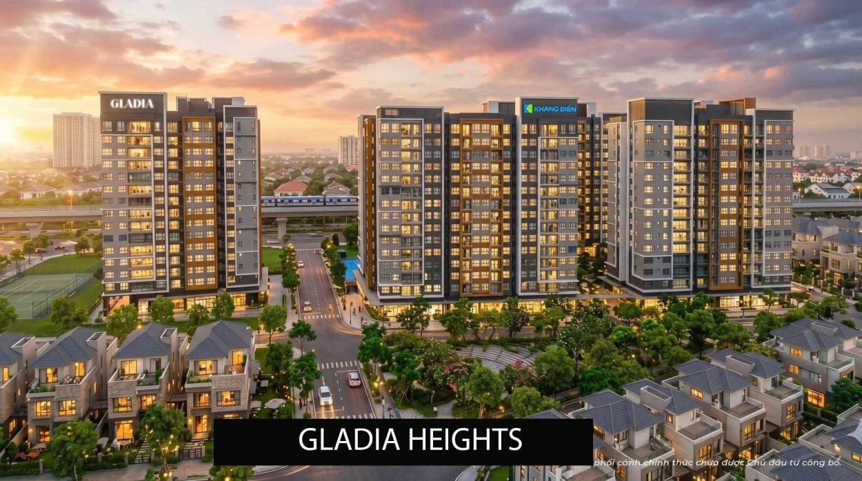 Phối cảnh tổng thể dự án Gladia Heights Khang Điền