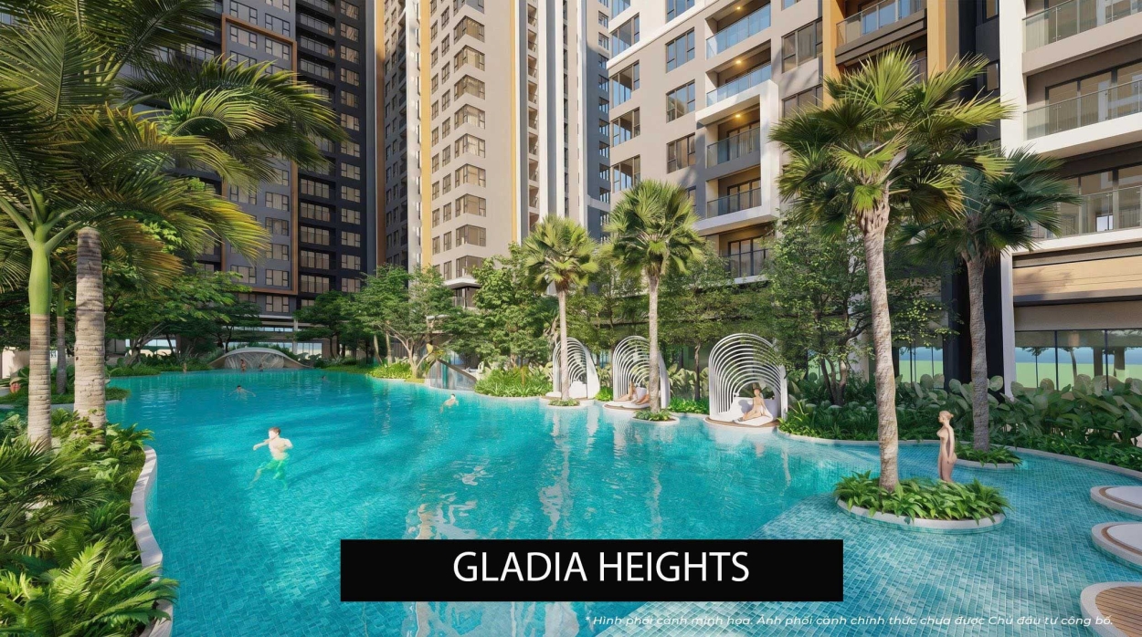 Góc nhìn toàn cảnh phân khu cao tầng Gladia Heights Khang Điền
