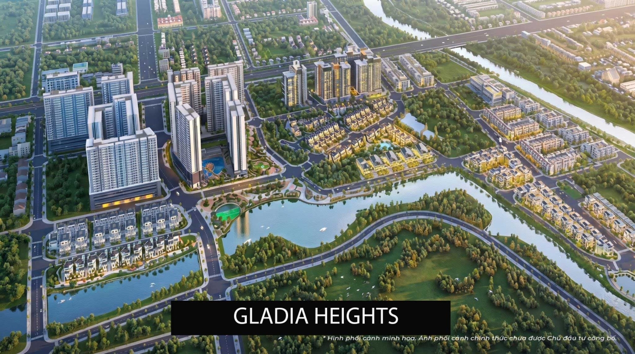 Mặt bằng tổng thể 3 tòa tháp căn hộ Gladia Heights