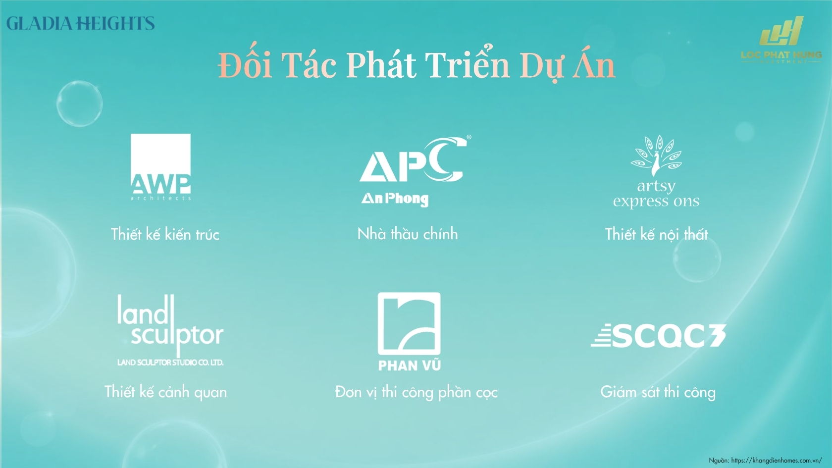 Các đối Tác Phát Triển Dự án Căn Hộ Chung Cư Gladia Heights