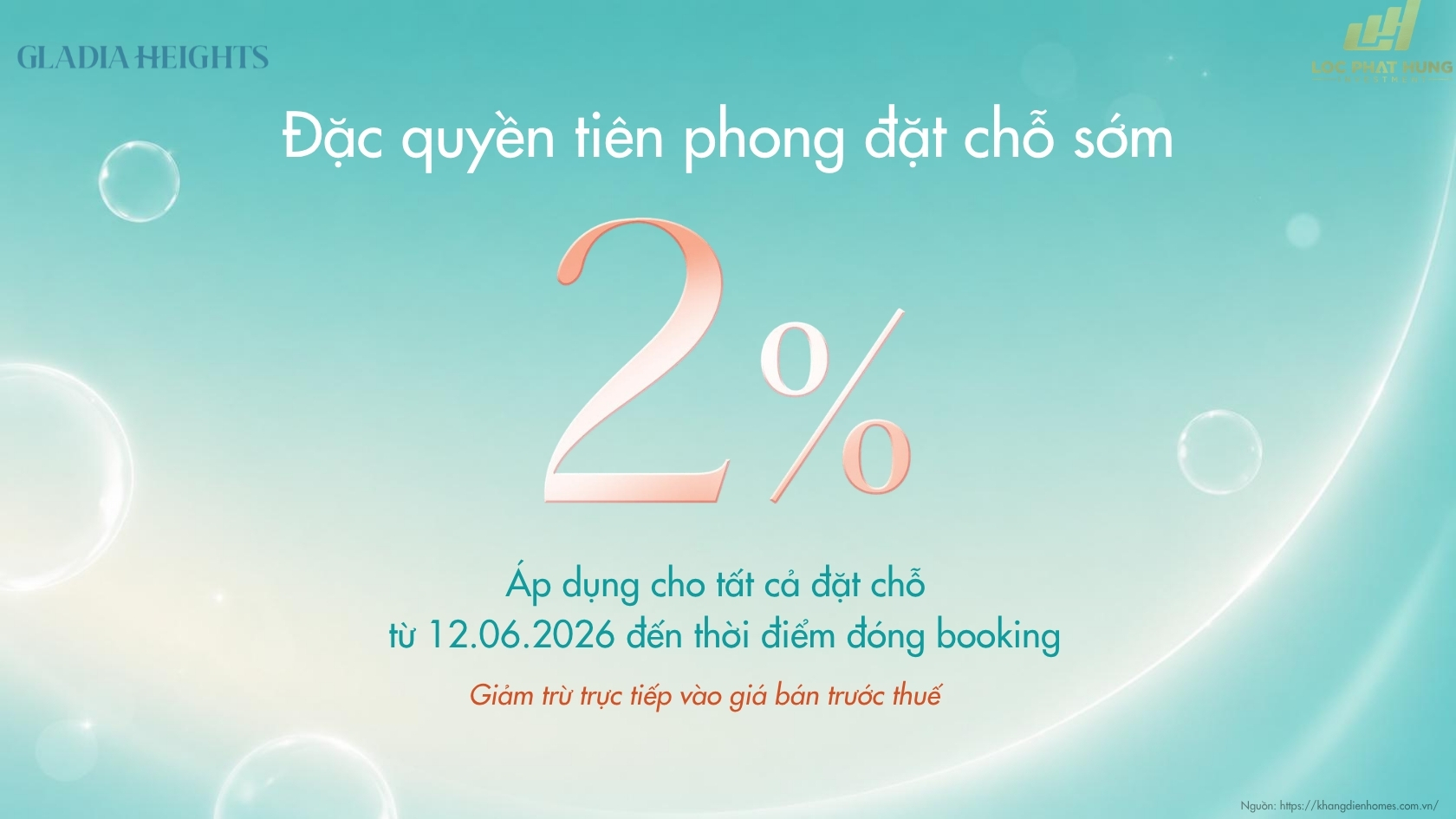Chính Sách ưu đãi Khi Thanh Toán Mua Căn Hộ Chung Cư Gladia Heights