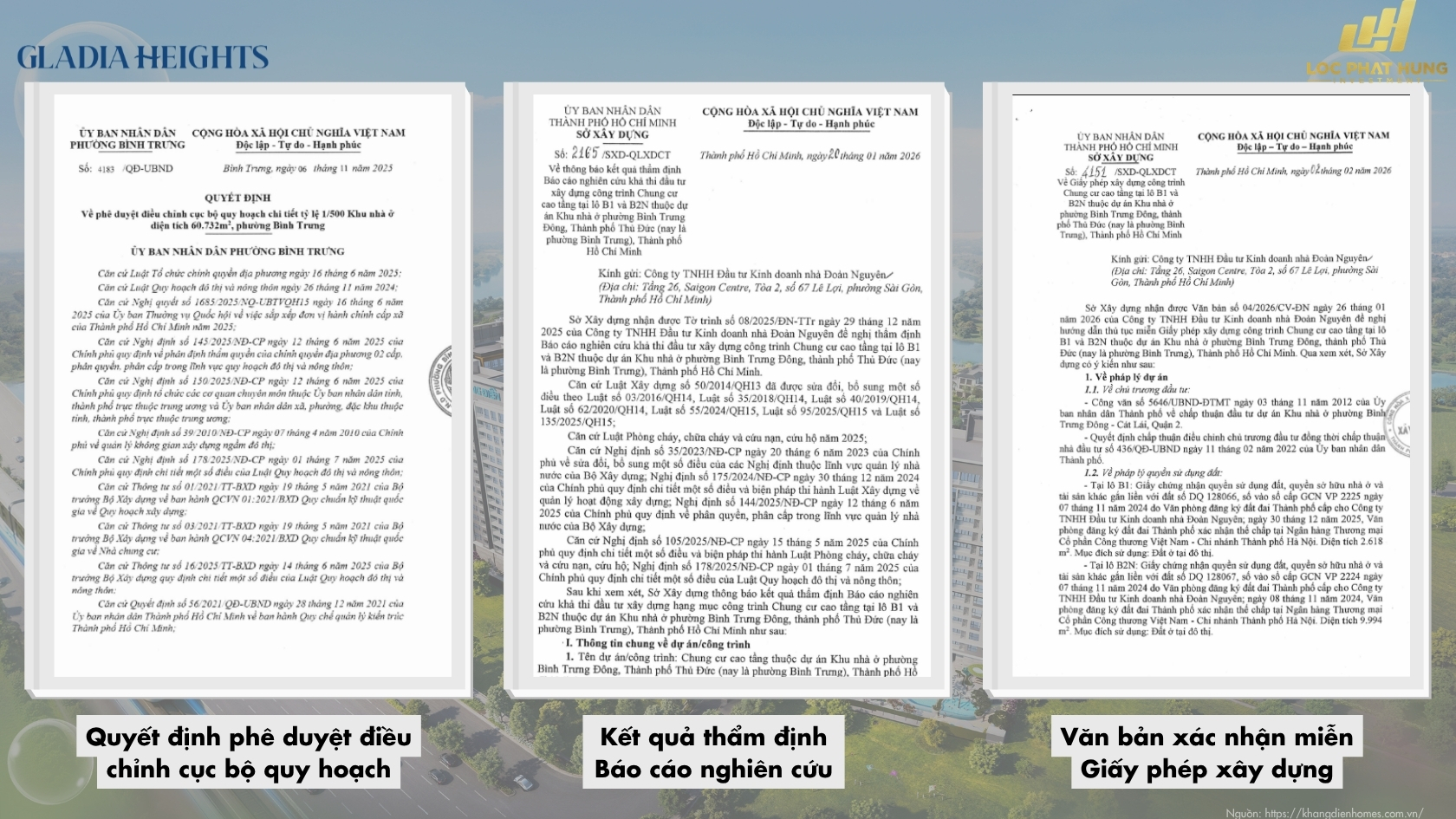 Hồ Sơ Pháp Lý Dự án Căn Hộ Chung Cư Gladia Heights Phường Bình Trưng