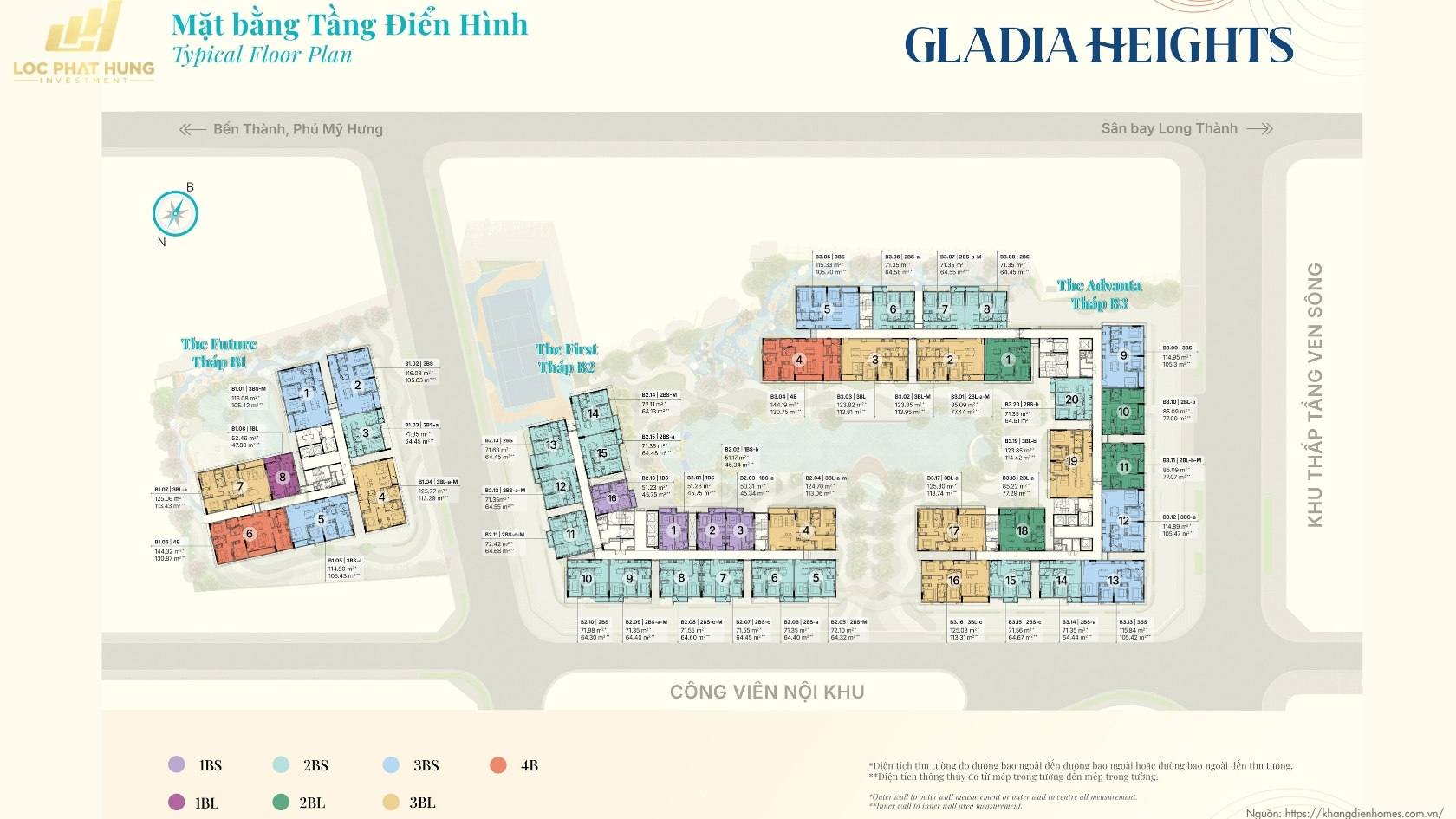 Mặt Bằng Tầng điển Hình Căn Hộ Chung Cư Gladia Heights Phường Bình Trưng