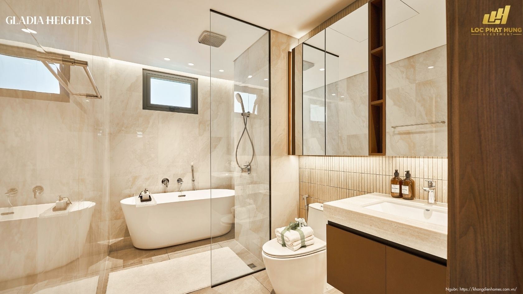 Nội Thất Phòng Tắm Cao Cấp Căn Hộ Mẫu Gladia Heights