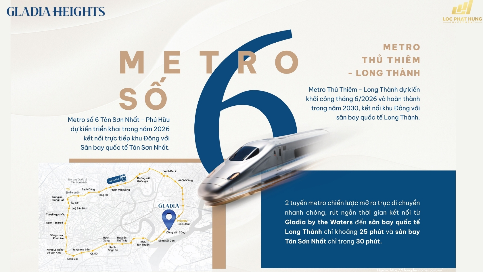 Sơ đồ Tuyến Metro Số 6 Và Metro Thủ Thiêm Long Thành Kế Cận Gladia Heights
