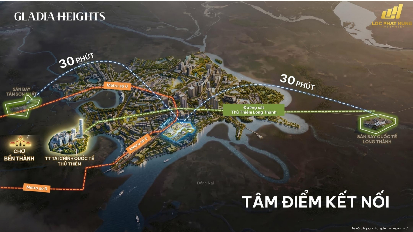 Vị trí hạ tầng dự án căn hộ chung cư Gladia Heights Phường Bình Trưng