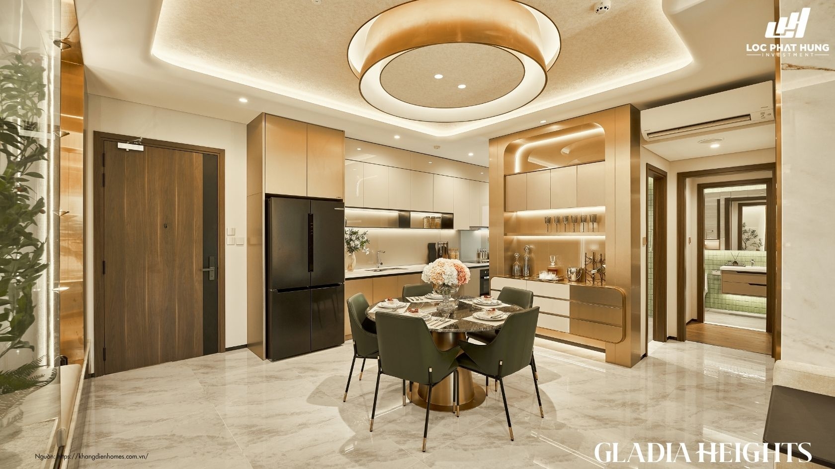 Phòng Khách Nhà Mẫu Căn Hộ 2pn Gladia Heights
