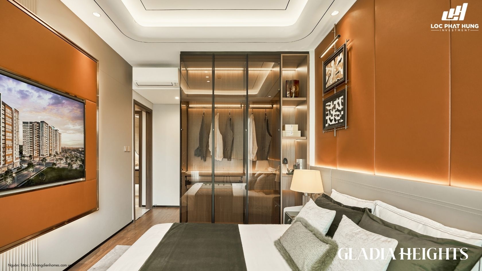 Phòng Ngủ Master Nhà Mẫu Căn Hộ 2pn Gladia Heights