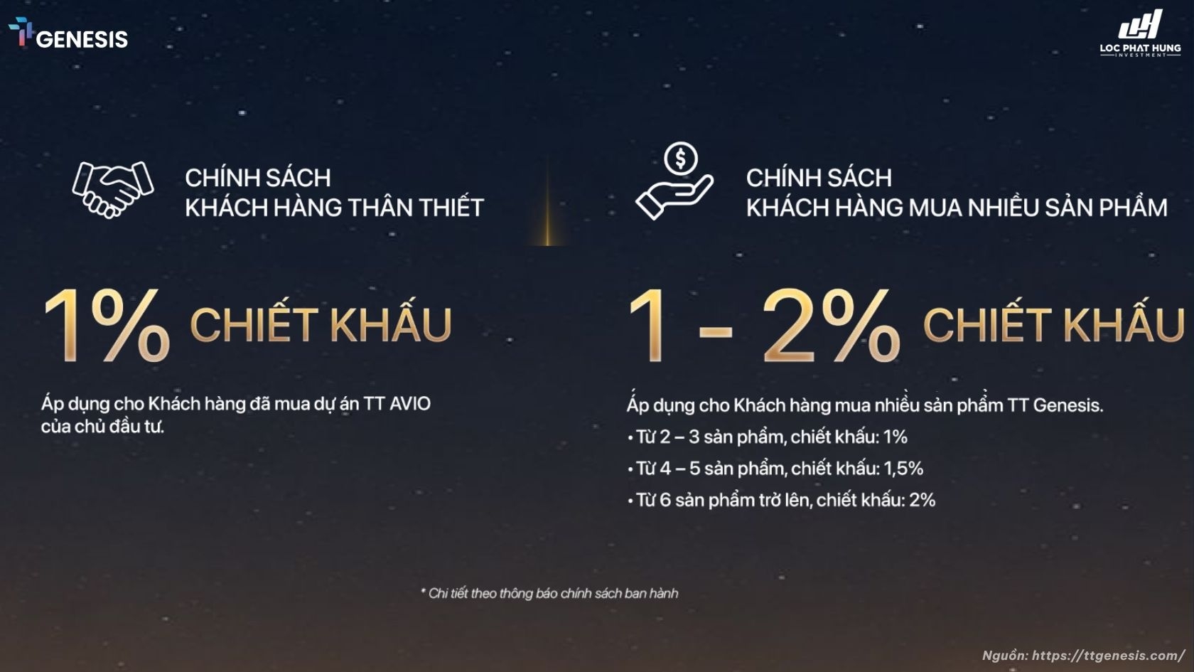 Chính Sách Bán Hàng TT Genesis Dành Cho Khách Hàng