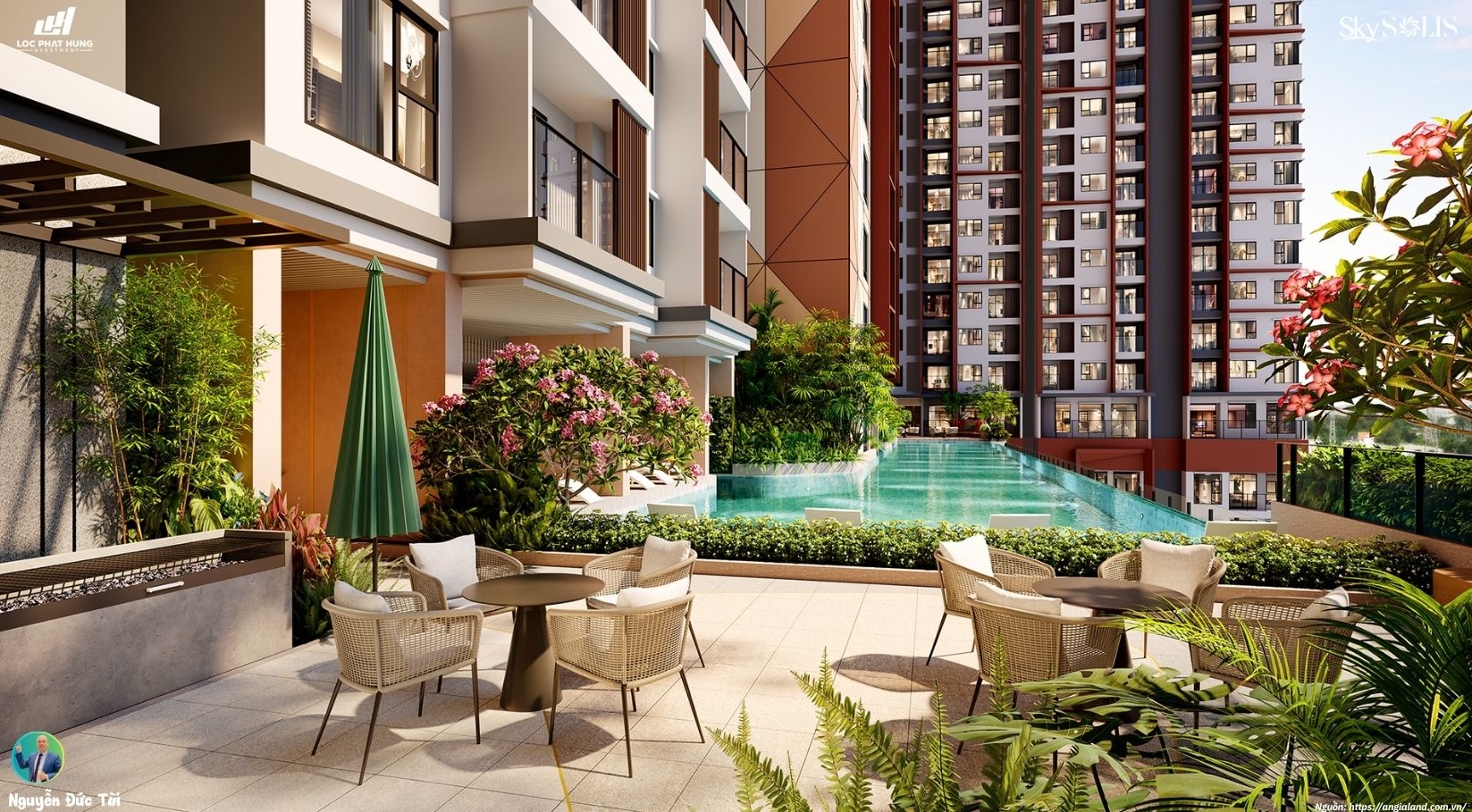 Hồ Bơi Tràn Bờ Thiết Kế Chuẩn Resort 5 Sao Tại Dự án Skysolis