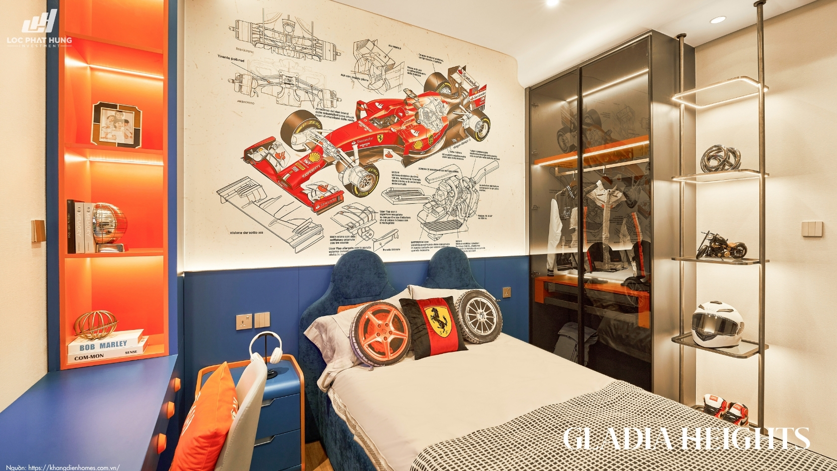Phòng Ngủ Bé Nhà Mẫu Căn Hộ 3PN Gladia Heights