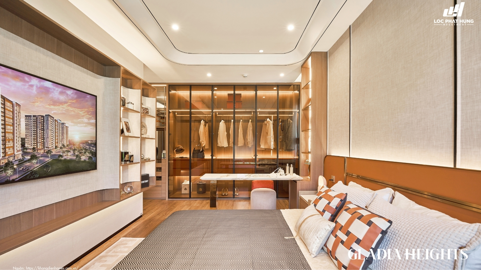 Phòng Ngủ Nhà Mẫu Căn Hộ 3PN Gladia Heights