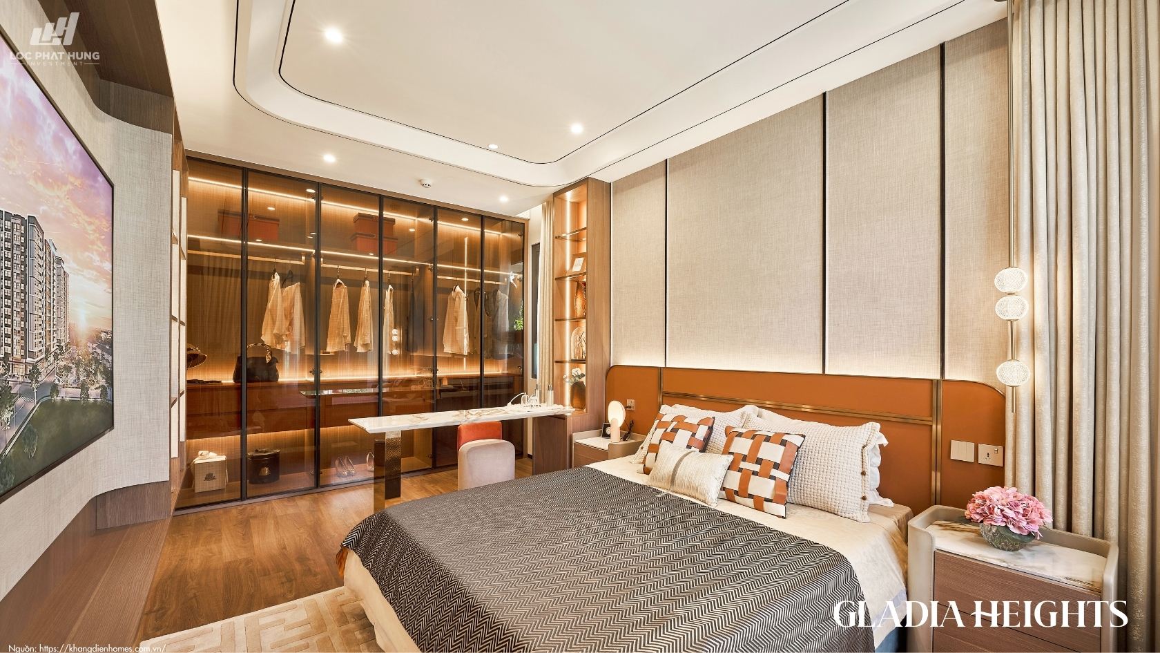 Phòng Ngủ Nhà Mẫu Căn Hộ 3PN Gladia Heights