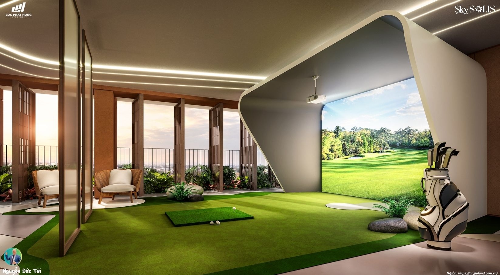 Phòng Tập Golf 3d đẳng Cấp Thượng Lưu Tại Dự án SkySolis Thuận An