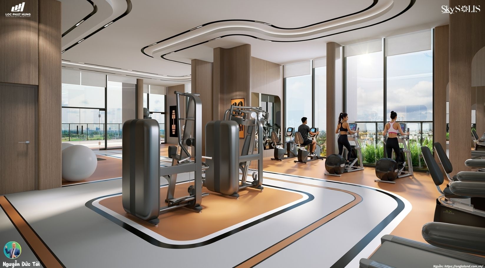 Phòng tập Gym hiện đại Sky Solis Thuận An