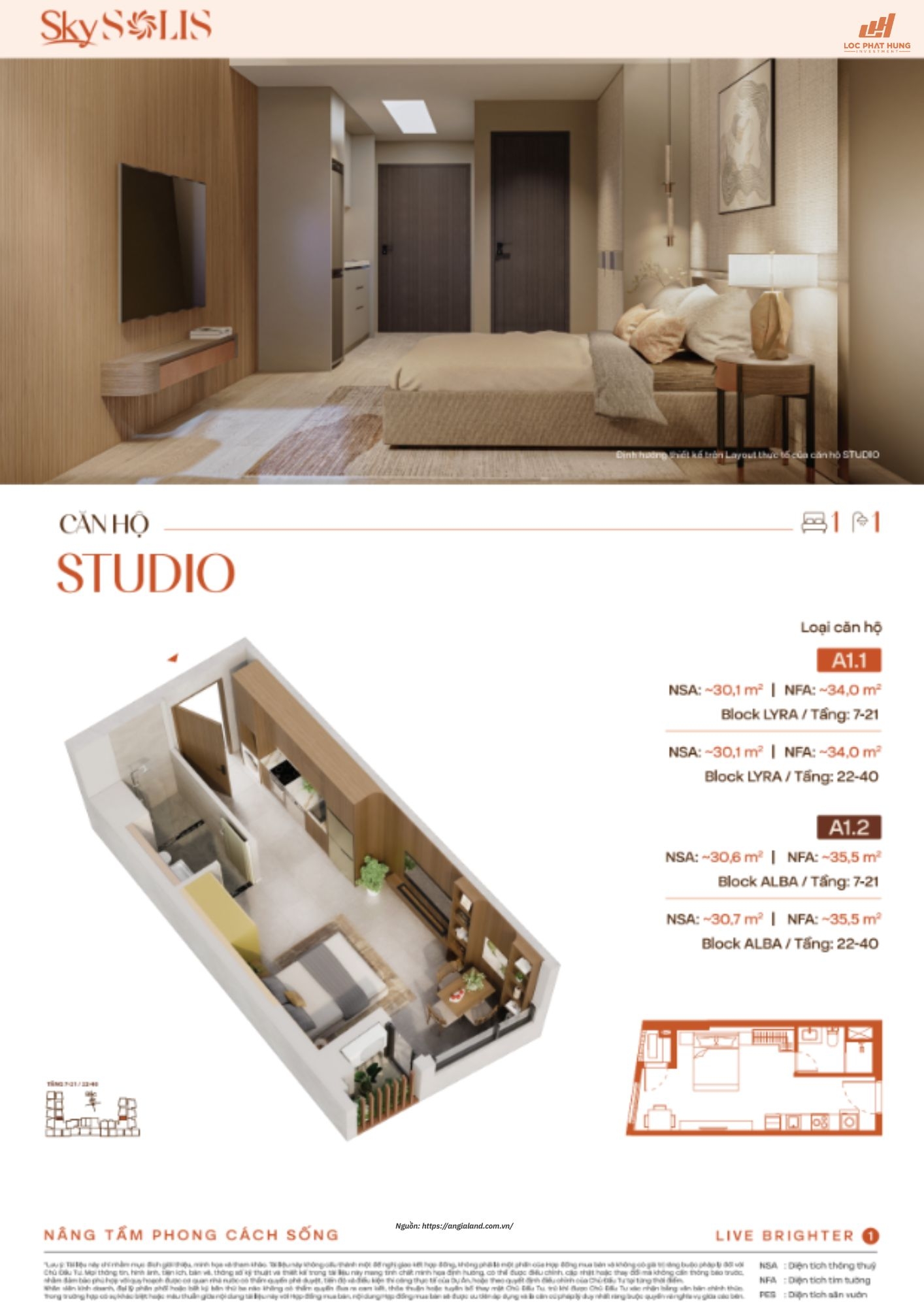 Thiết Kế Căn Hộ Studio Sky Solis